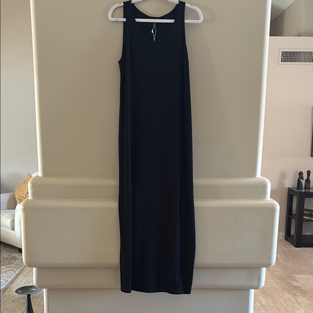 Eileen Fisher Scoop Neck Full Length Dress. Black. XS. NWT. Have in Midnight.
